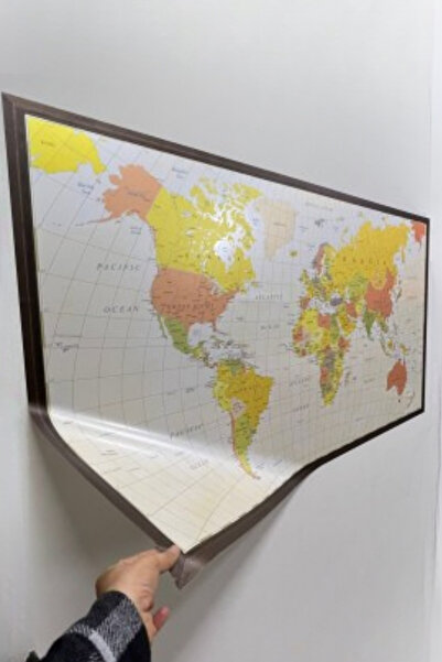 Pi Papers Colorful World Map - Children's and Game Room Wall Sticker, Smart Paper Map, Educational and Tutorial