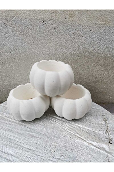 Durutasarım Saksı Bal Kabagı Obje 3 Adet Ham Taş Tozudur Cap 5 Yükseklık 5 Dir