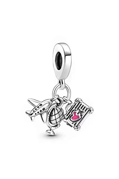 asaf Seyehat charm uçak bavul sallantılı | gümüş kaplama
