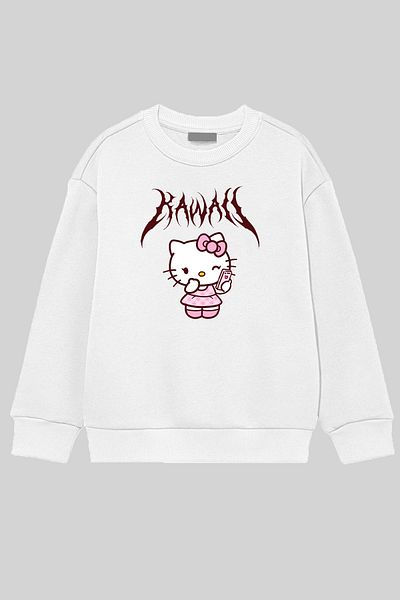 C&C OKULCUNUZ Hello Kitty Grudge Gothic - 100% Cotton, Printed, Oversize, Unisex