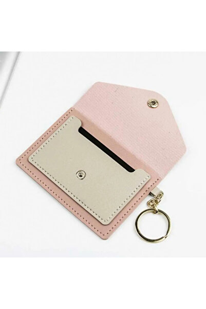 Defnella Blue Two Compartment Credit Card Holder Wallet with Keychain