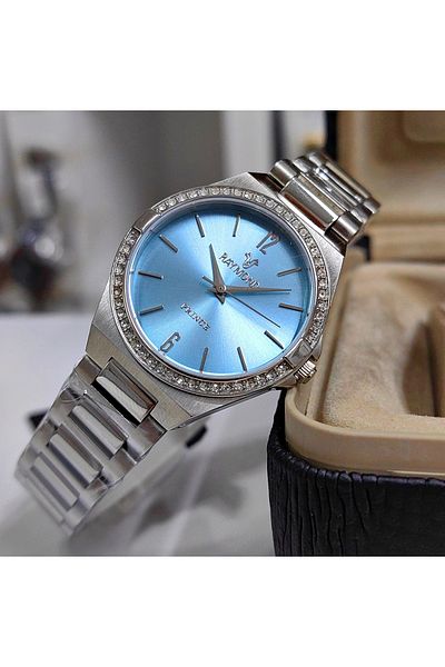 Raymond Blue Dial Steel Women's Watch