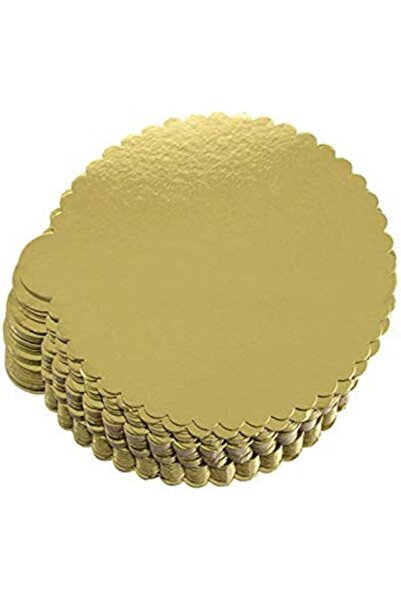 adin tasarım Karton Pasta Altlığı 50li 28 cm Gold Yuvarlak Turta Pasta Muffin...