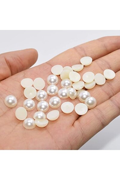 adin tasarım 8mm Half Pearl Embellishment - 100 Pieces Beads Ornament Beads