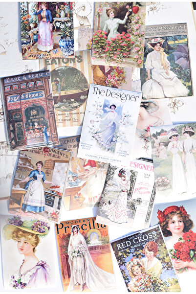 Scrapbook Ladies Kağıdı Seti *6 X 10 Cm*/ Vintage Bullet Journal