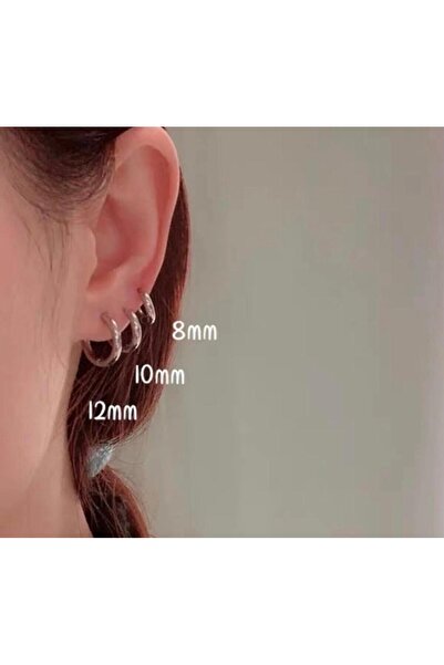 JEWELRY 316l Çelik Set Halka Küpe Gümüş 6 Adet (3 Farklı Boy)