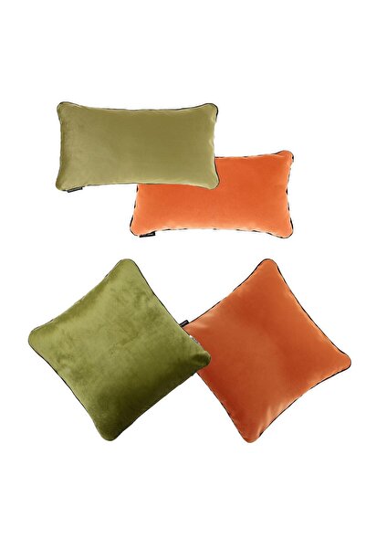 Ju Yaratıcı Tasarım غطاء وسادة مزخرف 2 قطعة 45x45 2 قطعة 50x30 كاكي