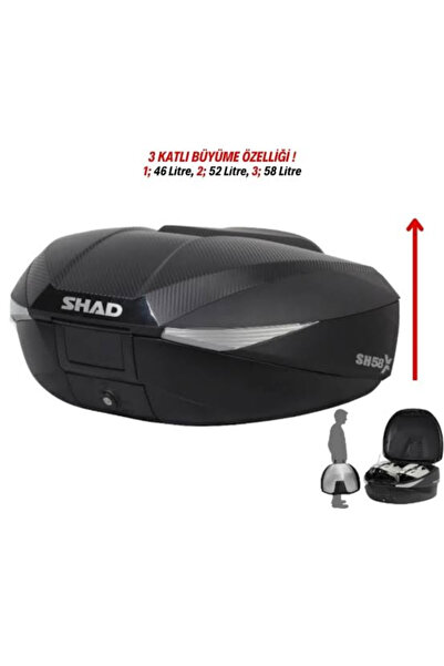 Shad MOTO TEZ SHAD SH-58X 3 KADEMELİ MOTOSİKLET ÇANTASI TOPCASE