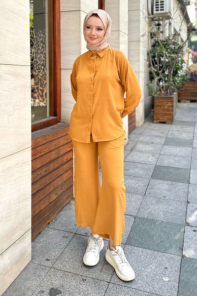 Gizce Mustard Liva Suit Set