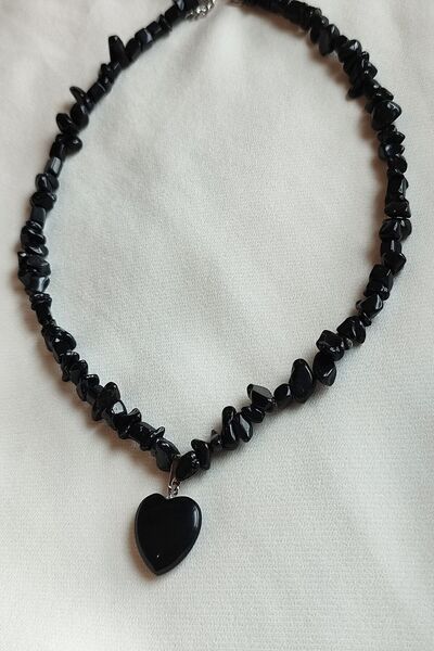 badeaccessories Doğaltaş Kalp Kolye