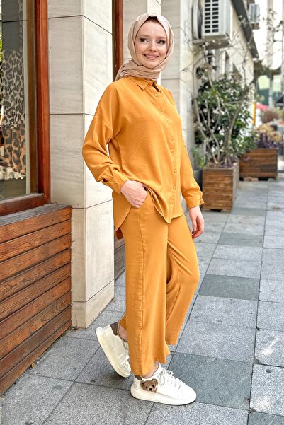 Gizce Mustard Liva Suit Set