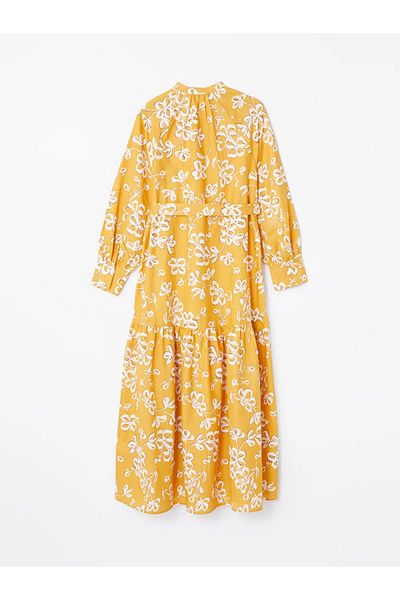 LC Waikiki LCW - Women's Long Sleeve Dress with Magnifying Collar Print