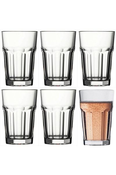 FAYA HOME Pasabahce 52708 Casablanca Cup 12 Pieces Water Cup - Soft Drink Cup - Large Size -365 Cc