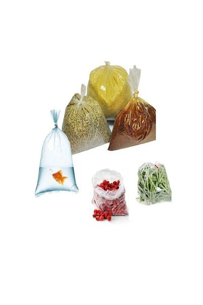 NAHAMİS 22X35 Transparent Non-Locked 2-Piece Nylon Bag 100 Pcs Refrigerator Meat Pulses Candy Bag