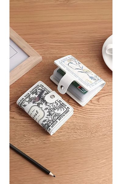 DOODLE Vintage Floral Print Women's Credit Card Wallet - Compact Card Holder with Multiple Slots