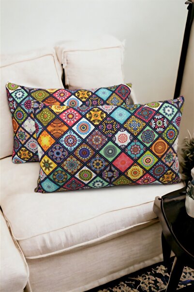 Soyoe 2'Li Set Kırlent Özel Tasarım Kırlent Dekoratif Yastık Yüzü Yumuşak Dokulu Kırlent 30 x 50