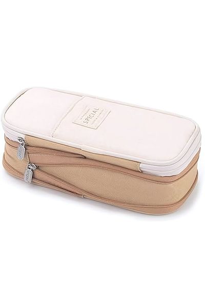 Streak Orange Color Travel Stationery Makeup Bag - Desk Accessory Organizer