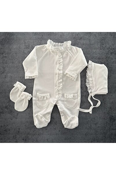 Florijee Fistolu Yenidoğan 3 Parça Tulum Seti