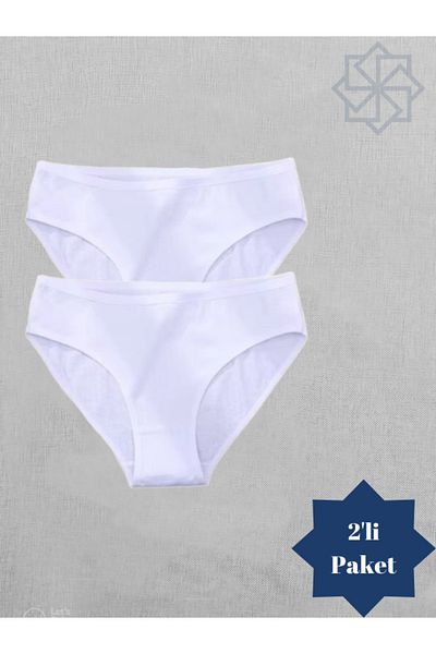 Adeniz Γυναικείο μπικίνι White Cotton Lycra - Slip Panties, 2 Pack