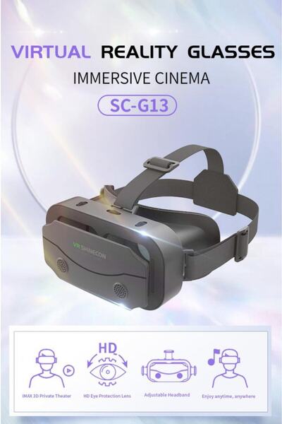 VR Shinecon G13 3d Sanal Gerçeklik Gözlüğü Siyah 4.2-7.2 Inch