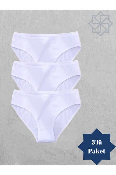 Adeniz Γυναικείο μπικίνι White Cotton Lycra - Slip Panties, 3 Pack