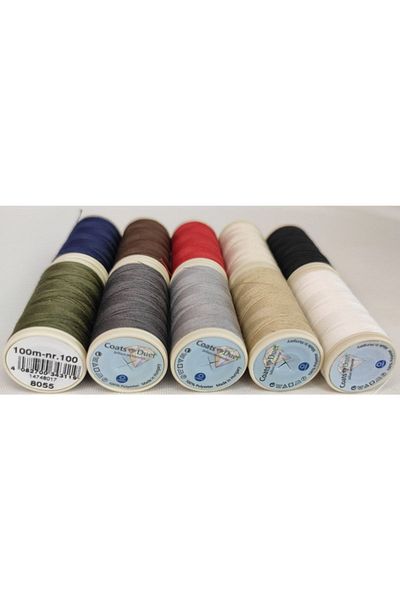 ATMACA TUHAFİYE Coats-Mez Duet Reel - High Quality 100m Set of 10 (Set 1) - Colors in Image