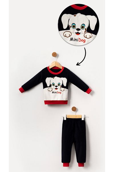 Bubito Mini Dog Fleece Winter Suit for Baby Boy and Child - Black