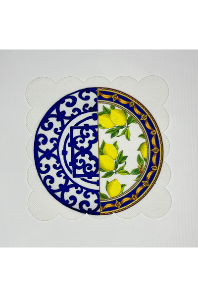 DECO Ψηφιακή εκτυπωμένη χαρτοπετσέτα κοκτέιλ με λεμόνι, που πλένεται και κόβε...