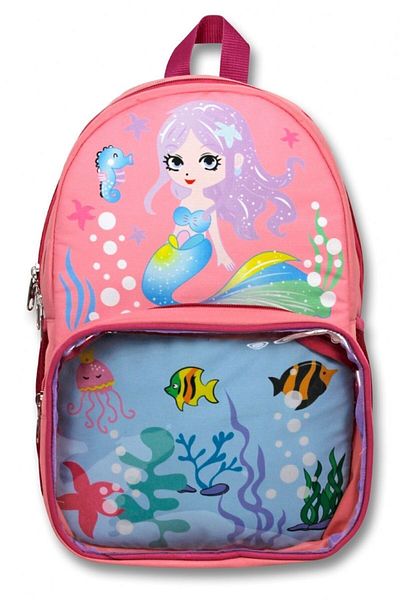 ÜMİT ÇANTA Cennec Transparent Compartment Pink Mermaid Girl's Primary School Backpack