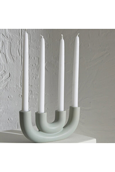 Karaca Home Martina 4lü Dekoratif Şamdan Su Yeşili