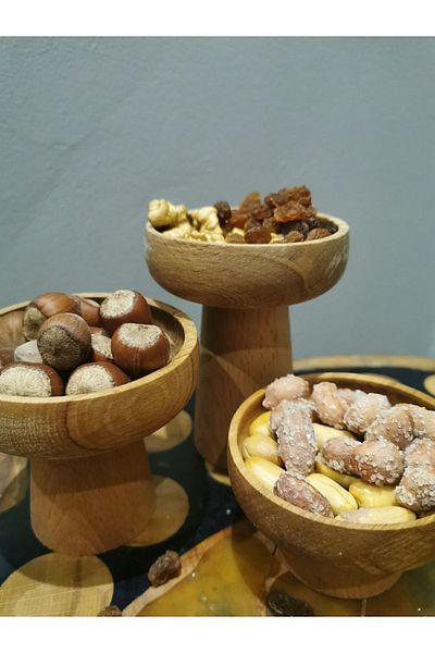 ayrawood 7.5 cm 3 sets of multi-purpose wooden presentation decor candle pad coffee presentation breakfast presentation sauce cup