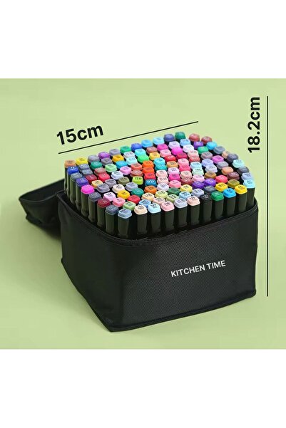 Kitchen Time 120’li Çift Uçlu Touch Marker Art Tasarım Kalem Seti Çanta Taşınabilir