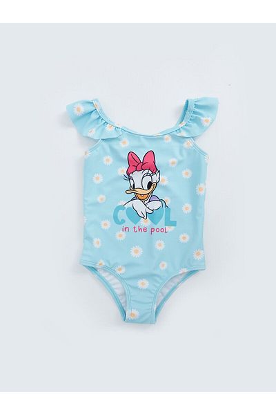 LC Waikiki LCW Daisy Duck εμπριμέ μαγιό με λαιμόκοψη για κοριτσάκι