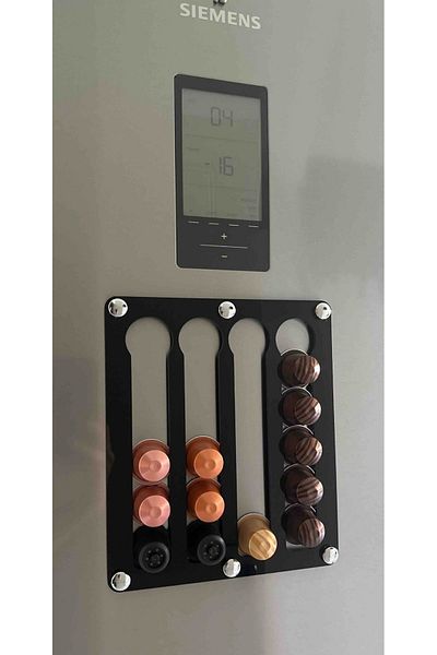 TREND Black Nespresso & Jacobs Compatible Capsule Coffee Stand (WITH MAGNET, 20 CAPSULES CAPACITY)