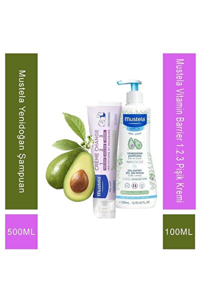 Mustela Vitamin Barrier 1.2.3 Pişik Kremi 100 Ml + Yenidoğan Şampuan 500 Ml