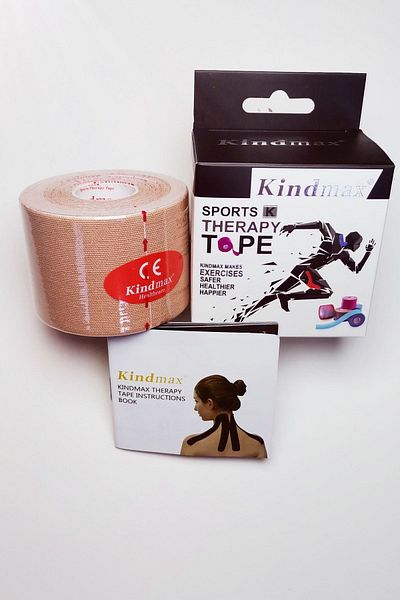 KİNDMAX شريط ألم رياضي كينيزيو 5 سم × 5 متر بيج