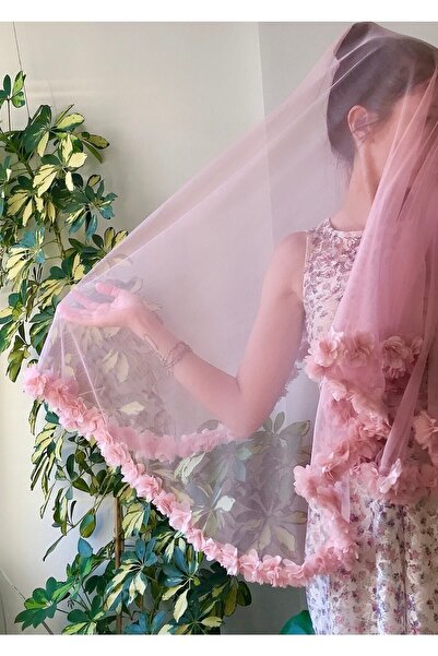 VENÜS MODA by Pınar حجاب وردي بودرة شيفون حجاب حناء مزهر 100 سم حجاب ملون