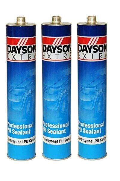 DAYSON Extra Mastik Poliüretan Siyah Silikon Pu 280 ml Çelik Silikon Başlıklı Renk Siyah 3 Adet