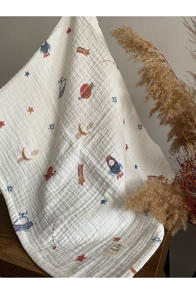 Lal Müslin Space Organic 4 Layer Muslin Blanket