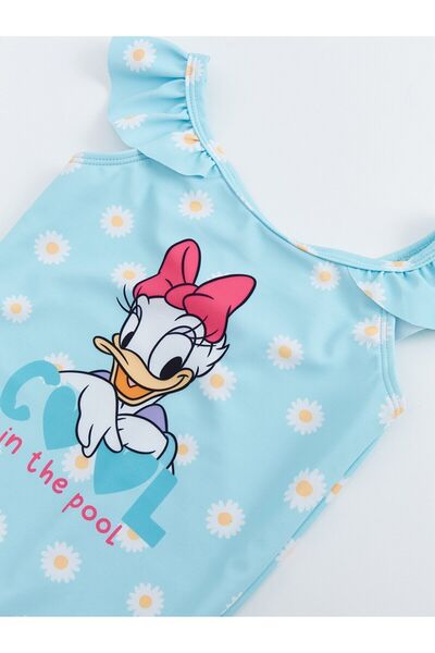 LC Waikiki LCW Daisy Duck εμπριμέ μαγιό με λαιμόκοψη για κοριτσάκι