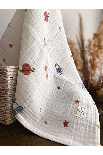 Lal Müslin Space Organic 4 Layer Muslin Blanket