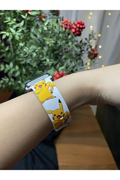 BYDC Apple Watch Series 41 Mm Uyumlu Pikachu Yumuşak Soft Akıllı Saat Kordon