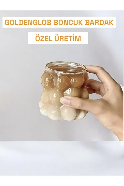 GoldenGlob 1 Piece Beaded Glass Grape - Soft Drink Water Coffee Presentation Cup