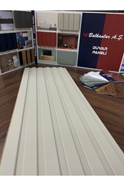 balkanlarparke BALKANLAR MDF DUVAR PANELİ E MODEL KREM  (10 ADET)  12CM x 250...