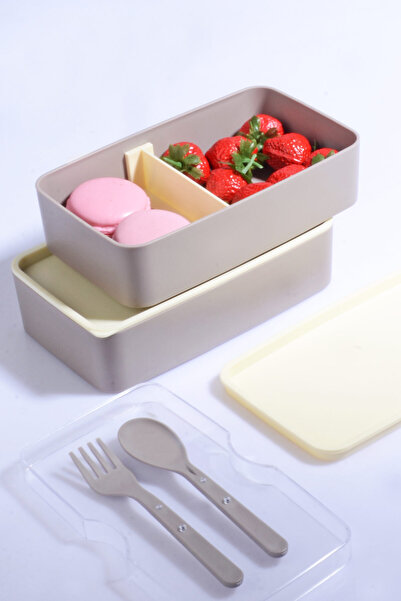 Tanemce 2 Tiers Microwave Compatible Food Storage Container Lunch Box Athlete Student School Workplace Lunch Box