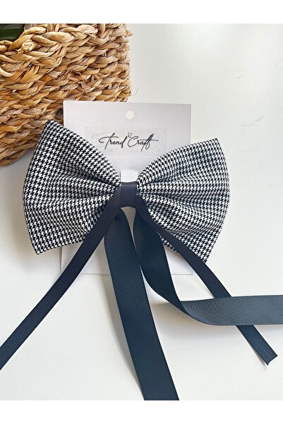 Trend Toka أبيض وأسود - مشبك أوتوماتيكي بفيونكة كبيرة