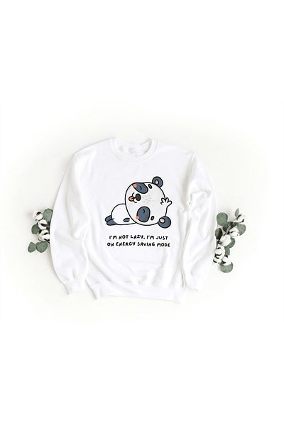 LAND MODA Φούτερ Oversize με λευκό στάμπα