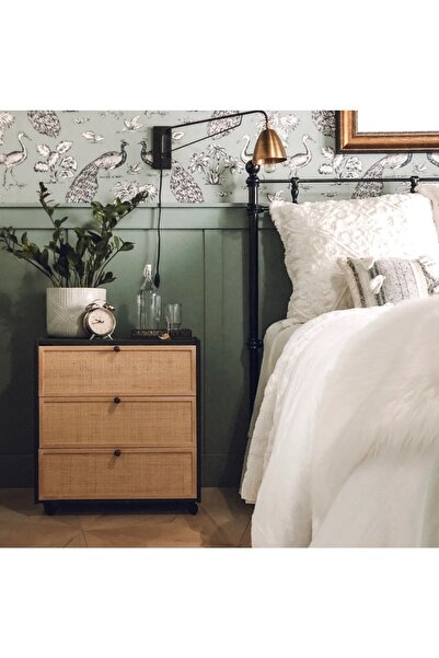 MoldHome Ahşap Hazeranlı Komidin