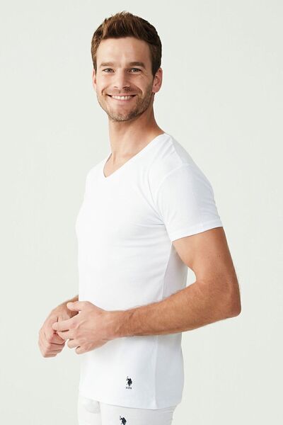 U.S. Polo Assn. US Polo Assn.Men's V-Neck Short Sleeve T-Shirt Set of 2 - JSK.8HNF.ODA.BC1H.G9HH.BF4