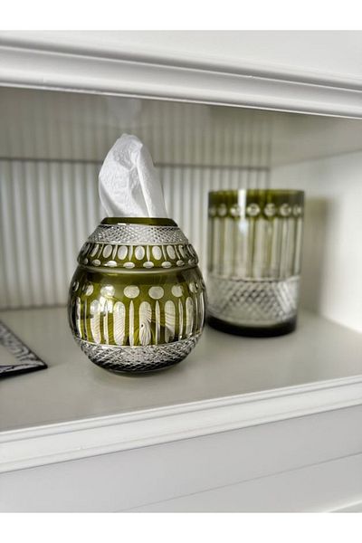 dekorasyon garajı Crystal Cut Glass Napkin Holder and Accessories (Vase, Trash Can, Candle Holder, etc.)